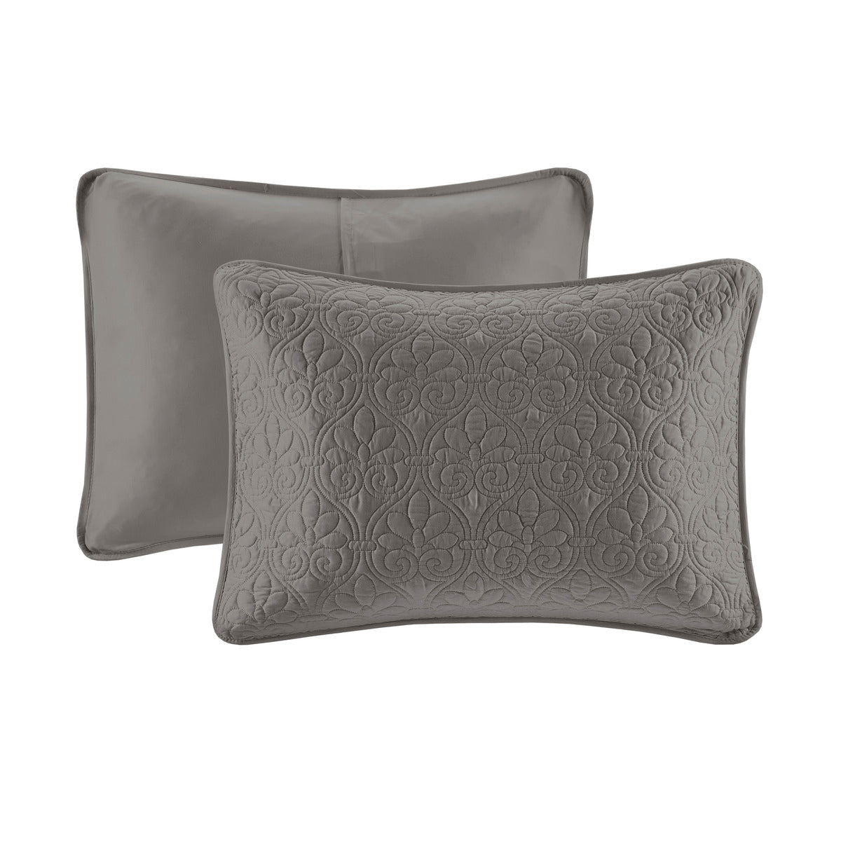 Reversible Bedspread Set Dark Grey Queen Dark Grey Cotton