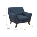 Browning Blue Accent Chair Blue Foam Engineered Wood
