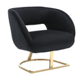 Coolmore Modern Chair With Velvet Fabric, Mid Century Chair With Wide Upholstered, Armchair For Living Room, Lounge, Bedroom Black Black Primary Living Space Foam Velvet