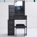 Small Size Left Bedside Cabinet Vanity Table Cushioned Stool, Extra Large Sliding Mirror, Multi Layer, High Capacity Storage Fashionable Dresser, Suitable For Small Space, Epa,Gcc,Ul Certificate