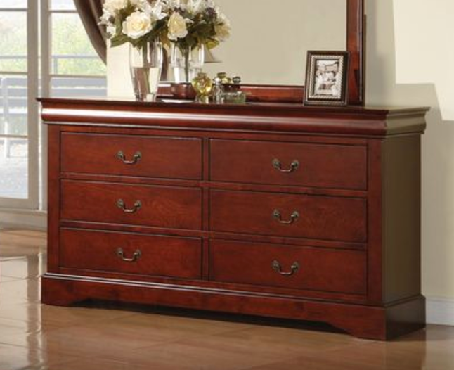 Louis Philippe Iii Cherry Finish Dresser Cherry Synthetic Wood