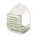 Malia Hanging Chair White Green Fabric