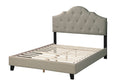 Majestic Arch 1Pc Full Size Bed Adjustable Hb Grey Polyfiber Tufted Upholstered Wooden Bedframe Bedroom Furniture Box Spring Not Required Full Gray Espresso Wood Bedroom