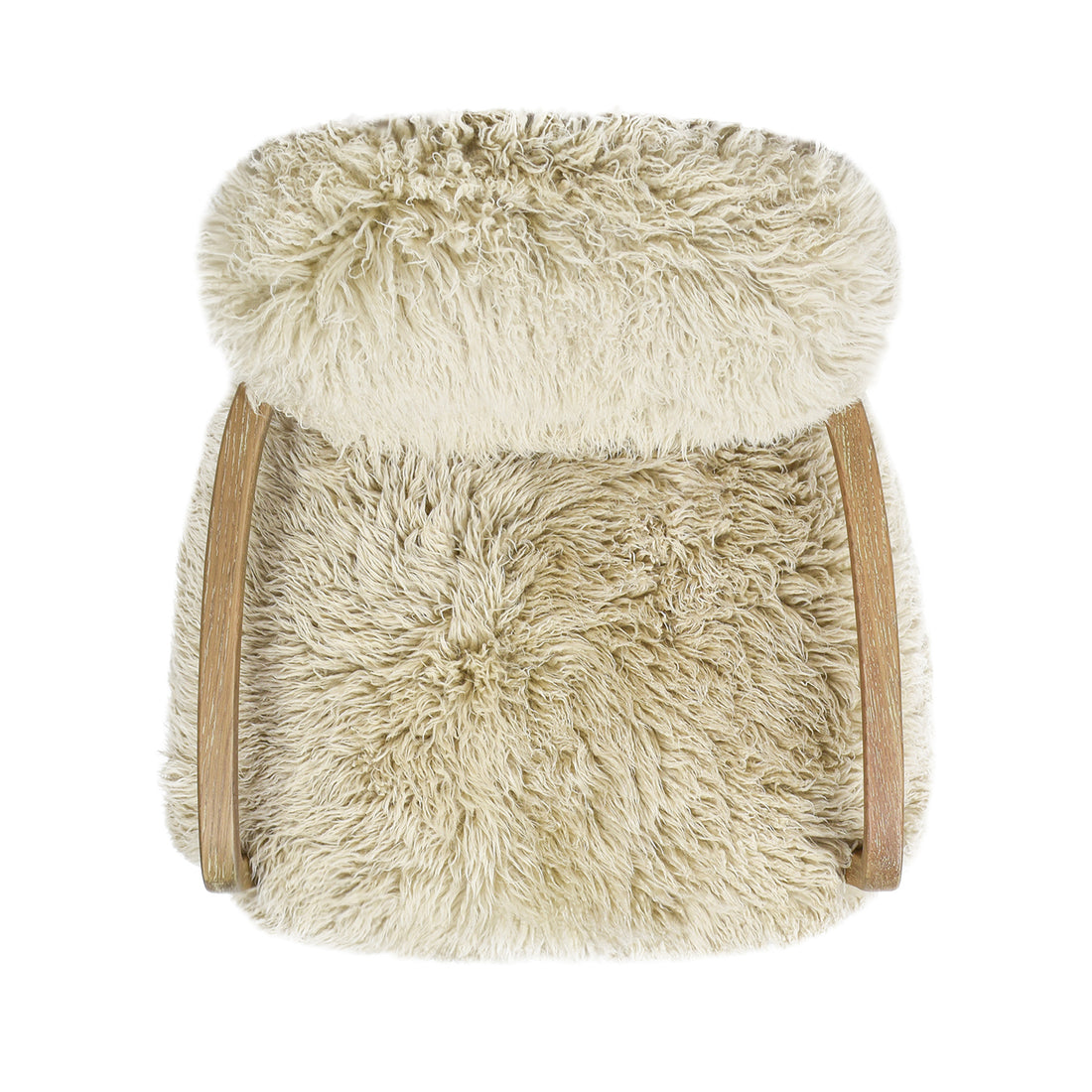 Enchante 28.5" Mongolian Sheepskin Accent Arm Chair, Taupe Beige Genuine Fur Taupe Natural Foam Fur