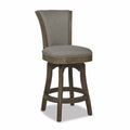 Henry 27 Armless Swivel Counter Height Bar Stool, Heathered Grey Linen Gray Foam Linen