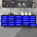10Ft Workbench With Storage Drawers 25 Drawers Blue Blue Steel