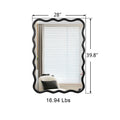 Solid Wood Wavy Rectangle Mirror Black 40