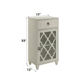 Ceara White Finish Accent Table White Glass,Synthetic Wood