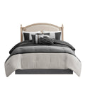 7 Piece Faux Suede Comforter Set Black King King Black Polyester