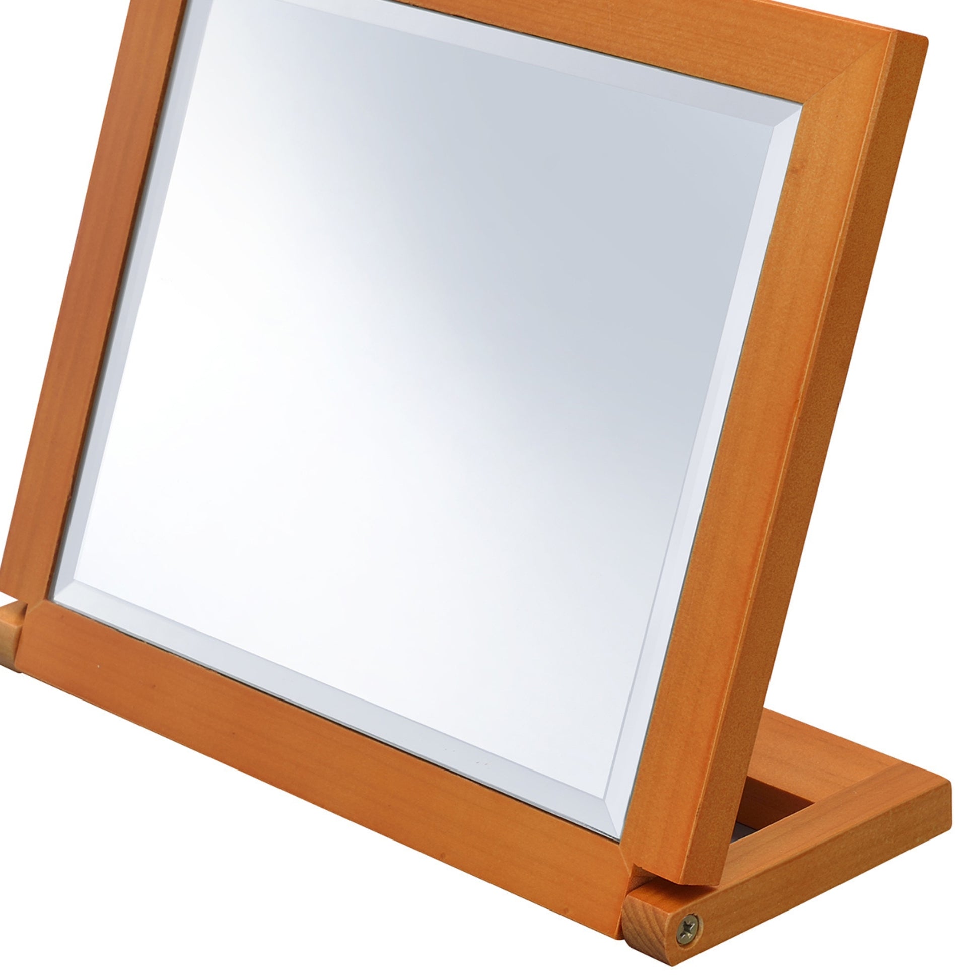 8" Tall Polyresin Adjustable Make Up Mirror, Walnut Finish Multicolor Wood