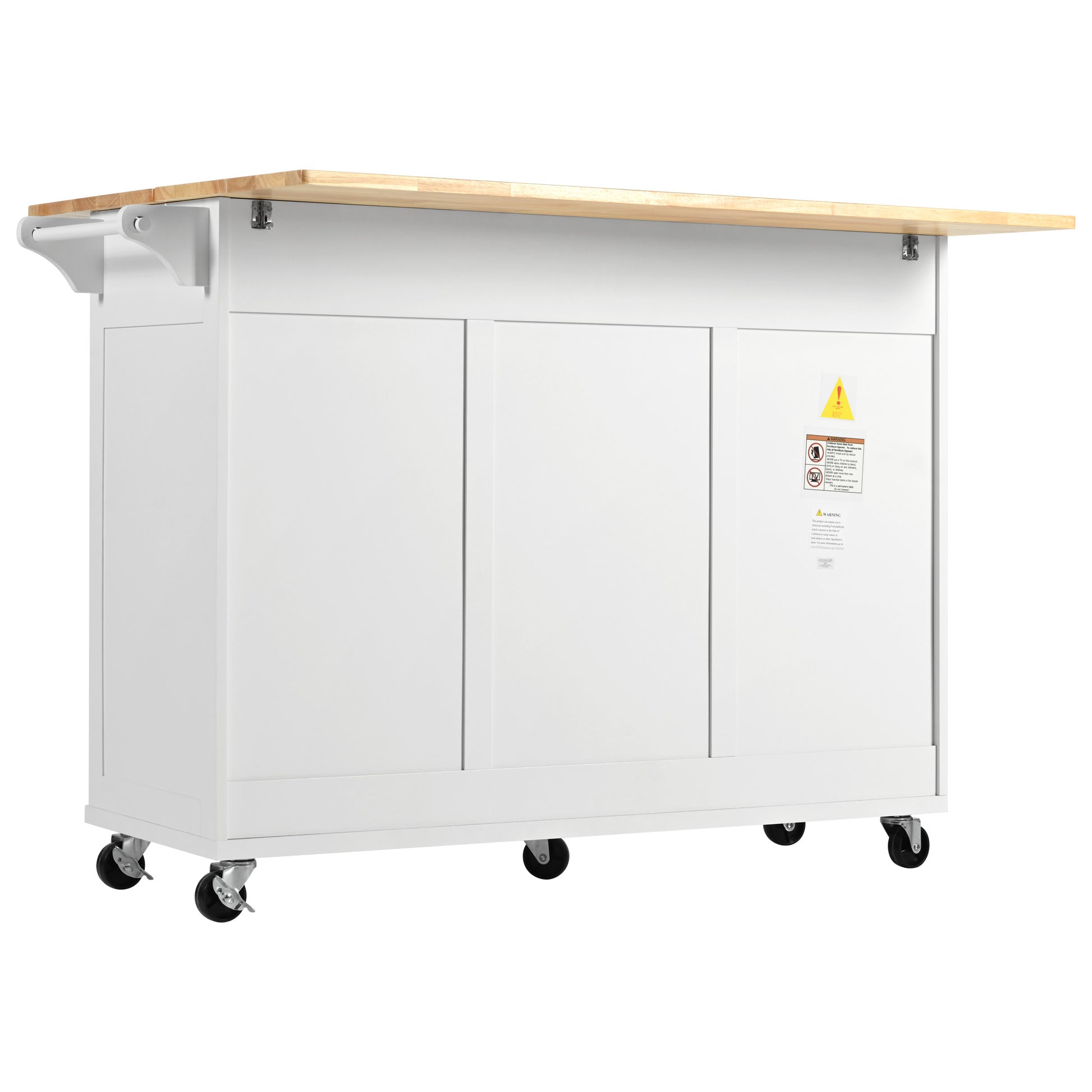 K&K Kitchen Island With Foldable Counter Top, Kitchen Storage Cart With Slide Out Shelf, Towel Rack And Drawer, Rolling Kitchen Cart On Wheels, For Kitchen, Living Room, Dining Room, White White Brown Kitchen Classic,Farmhouse,Luxury,Modern Rectangular