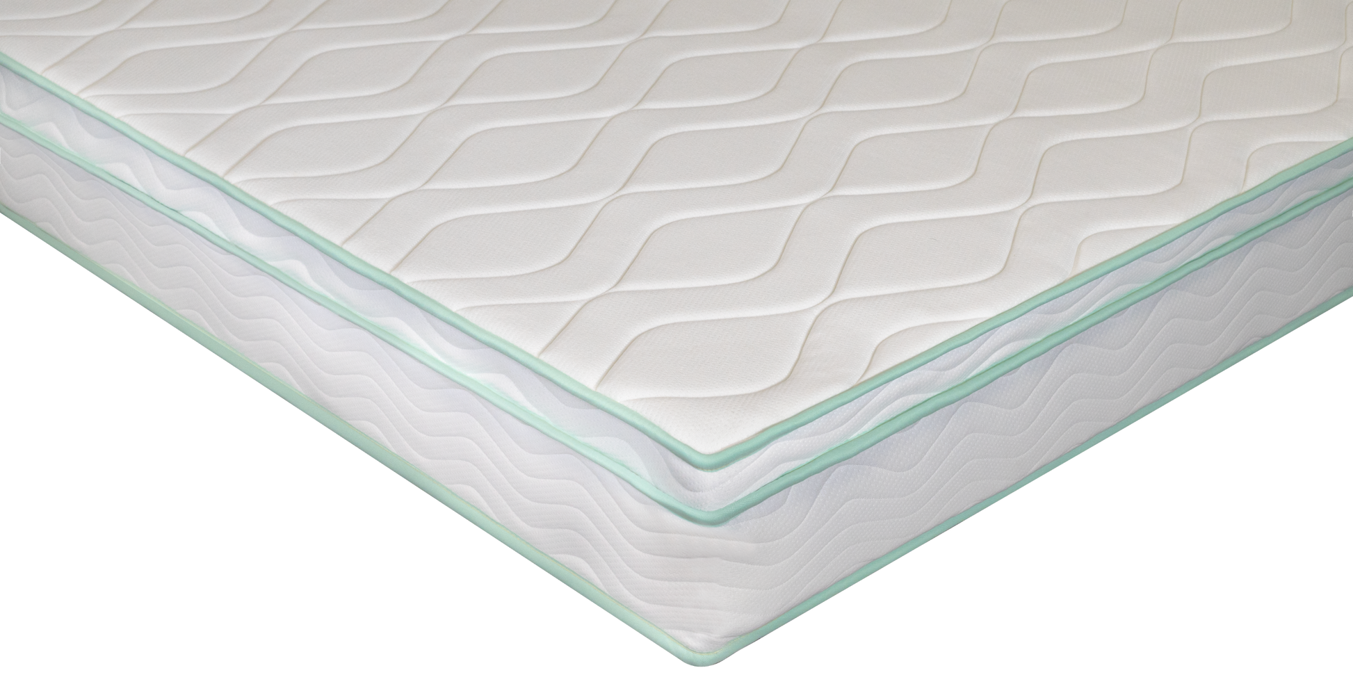 Full Size 8" Medium Cool Gel Memory Foam Innerspring Hybrid Mattress White Green Foam Spring Full
