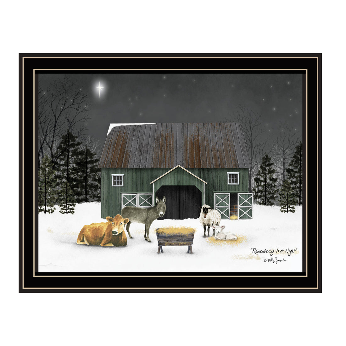 Remembering The Night Black Framed Wall Art For Living Room, Bedroom Wall Art Print For Home Decor By Billy Jacobs Multi Wood Paper