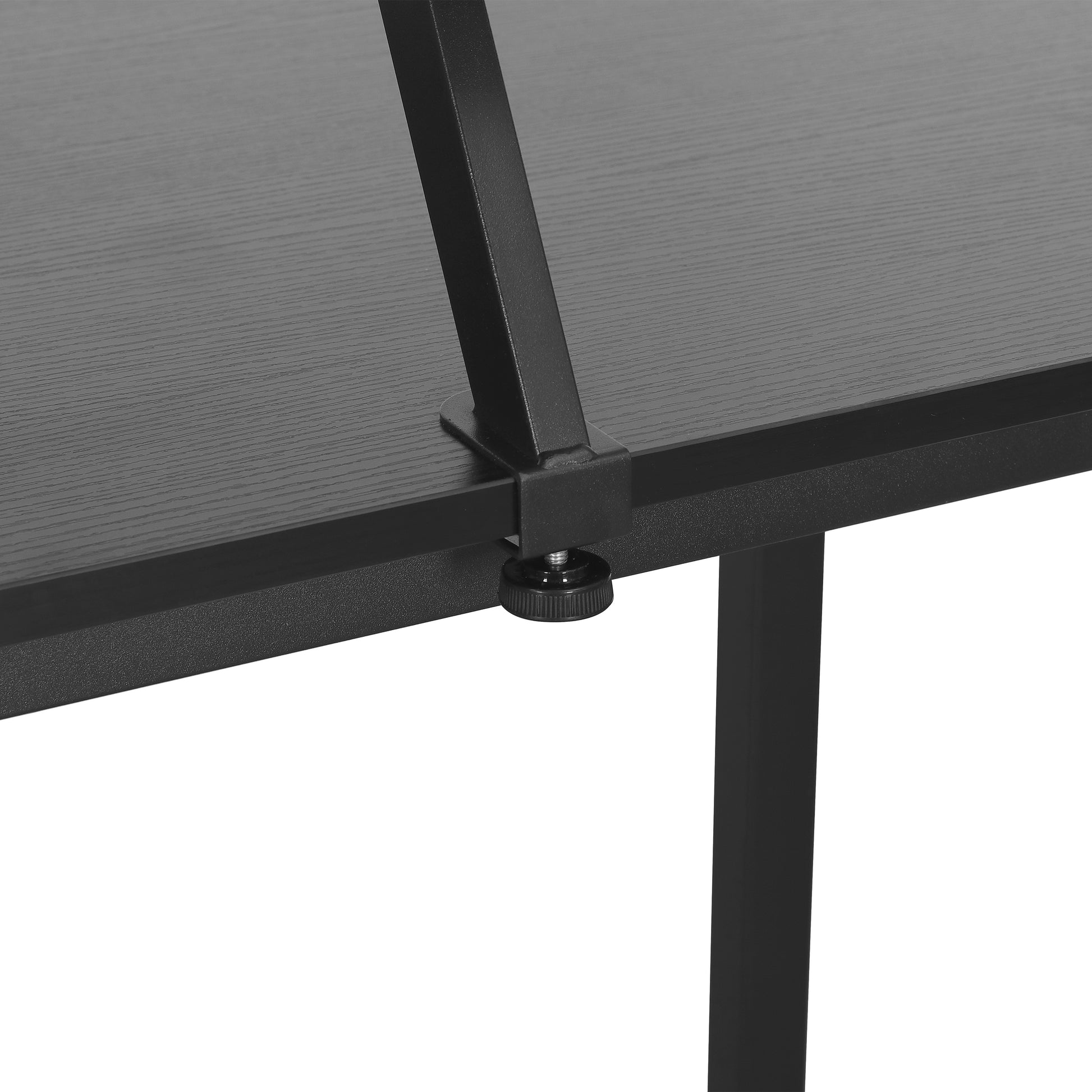 Techni Mobili Industrial Writing Desk, Black Black Computer Desk Modern Rectangular Rectangular Engineered Wood