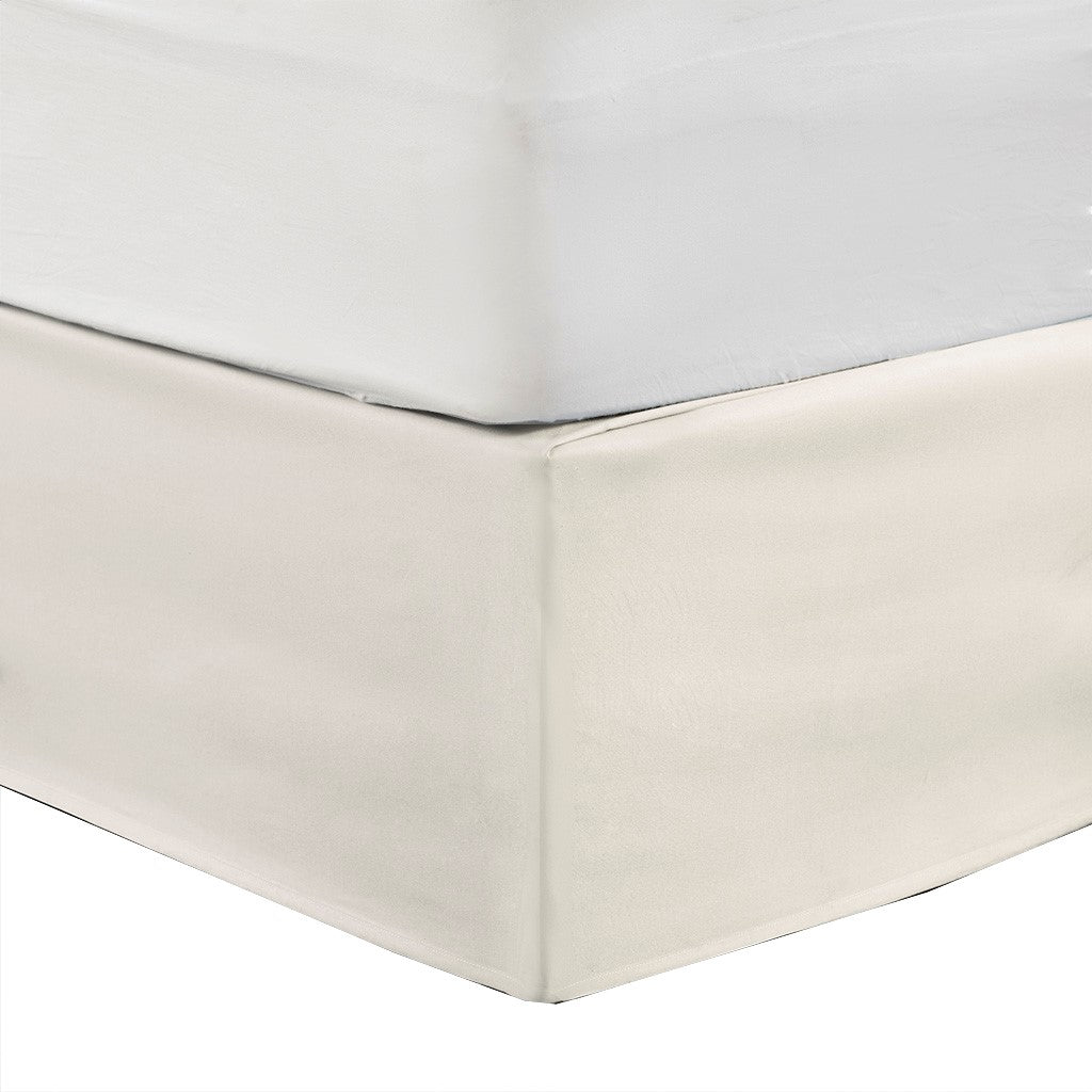 Wrap Around Adjustable Bedskirt Ivory One Size Ivory Microfiber