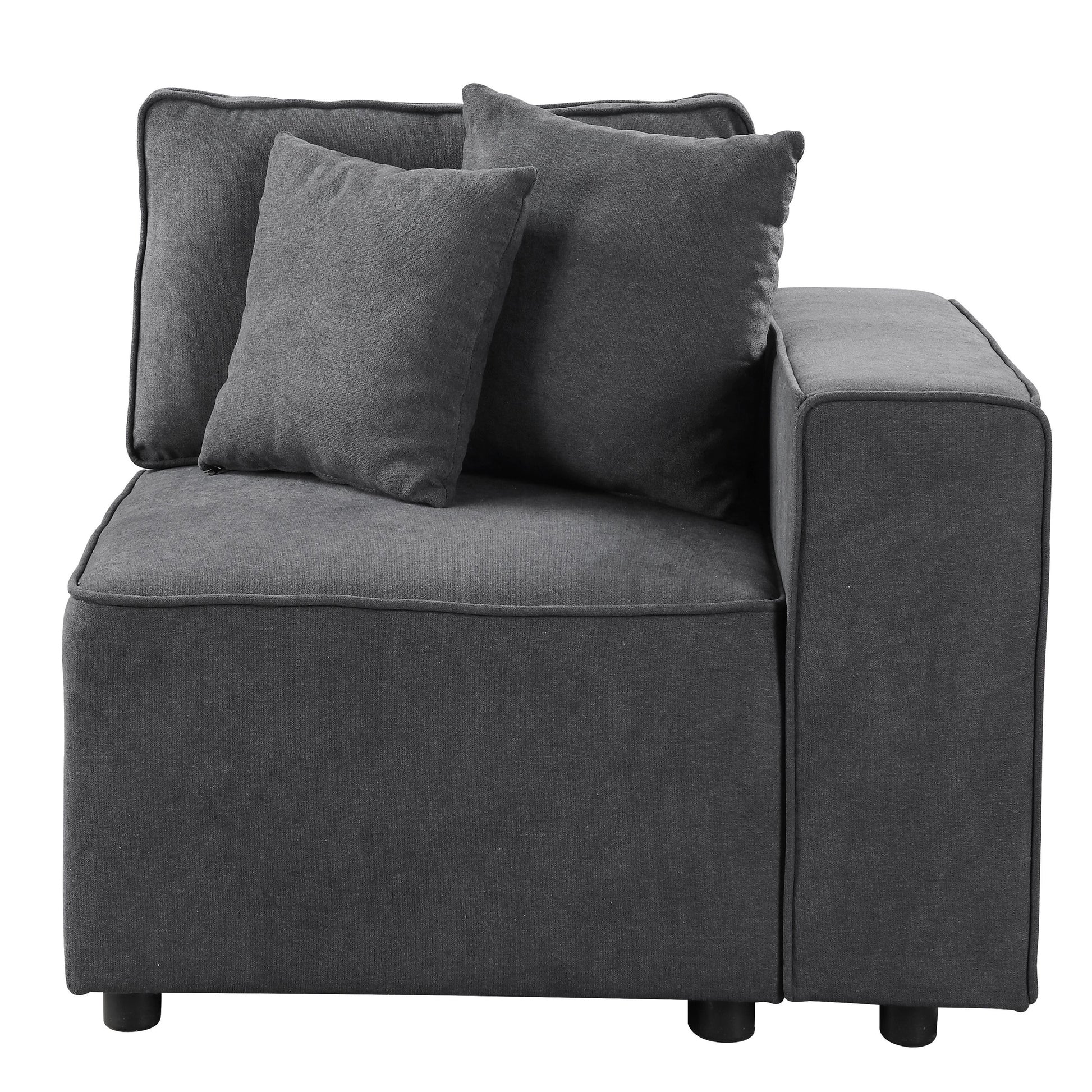 Grey Right Facing Loose Back Accent Chair Grey Primary Living Space Pine Wood Plastic