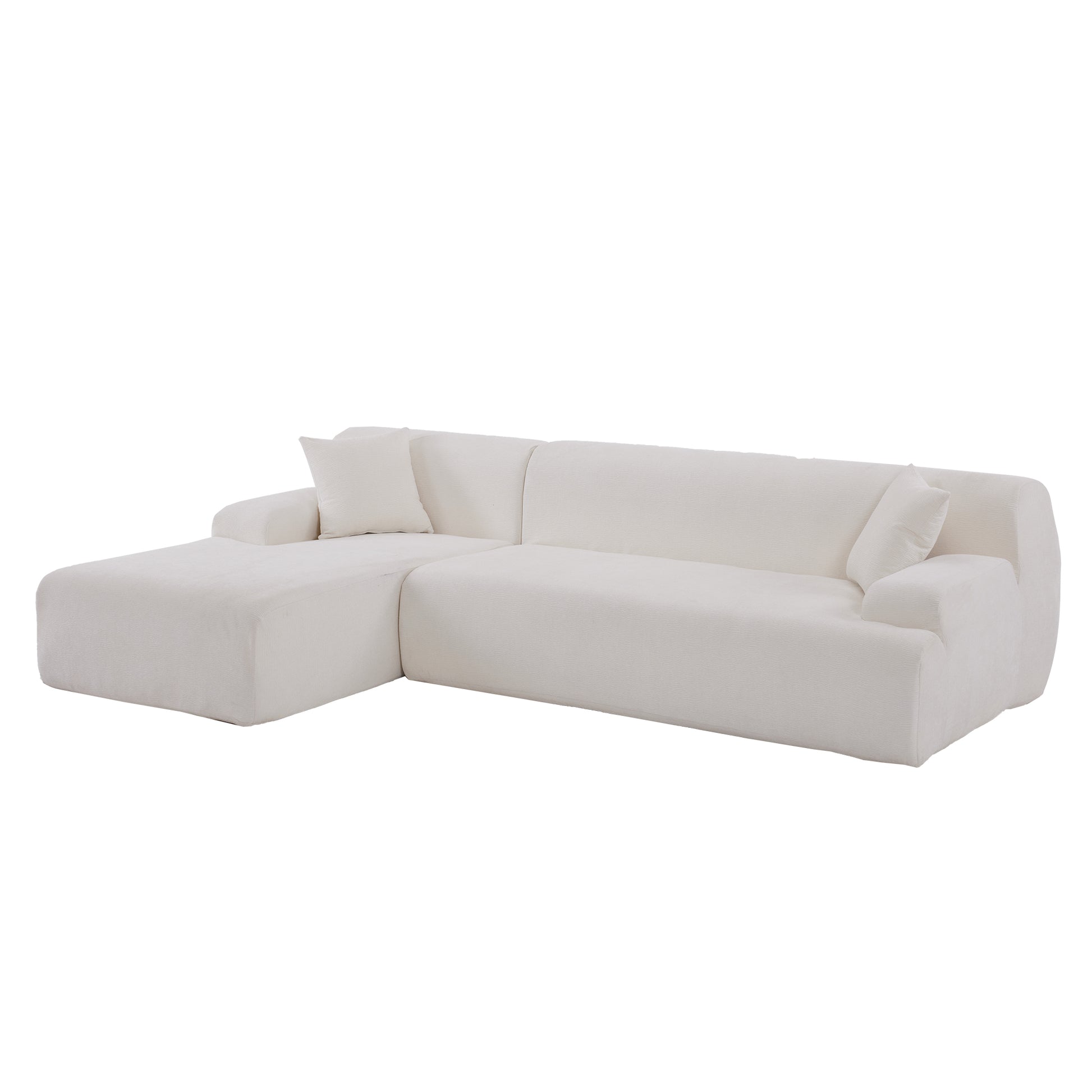Modern Large L Shape Modular Sectional Sofa For Living Room, Bedroom, Salon, 2 Piece Free Combination, Simplified Style Old Sku:Wy000356Aaa Beige Polyester 3 Seat