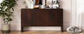 4 Door Large Storage Retro Sideboard With Adjustable Shelves And Long Handles For Kitchen, Dining Room And Living Room Espresso Espresso Mdf