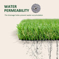 Outsunny 10' X 3' Artificial Turf Grass With Simulated Look & Feel Uv Protection, & Drain Holes For Rain, 1.25