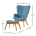 Contour Chair Set Blue Fabric