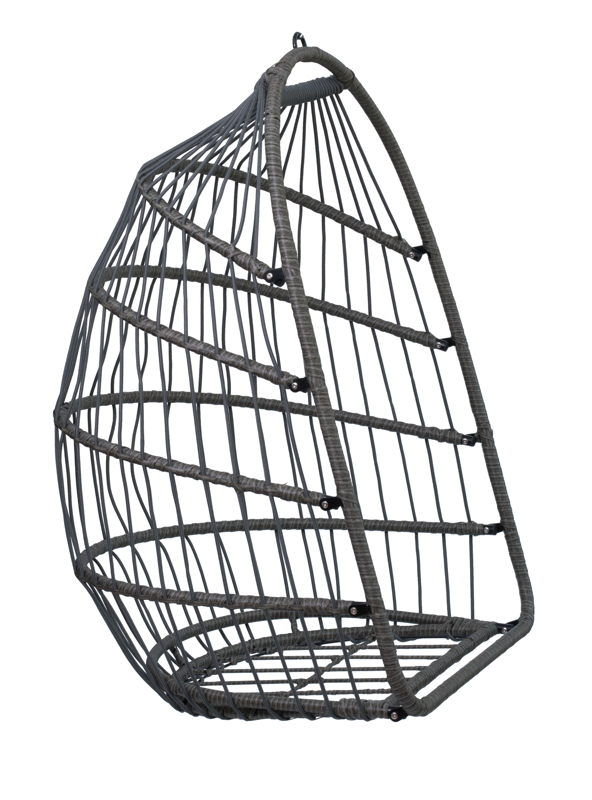 Outdoor Egg Hanging Chair With Stand, Patio Wicker Swing Egg Chair Indoor Swinging Chair Outdoor Hammock Egg Chair Black Gray Rust Resistant Frame Mildew Resistant Cushion Garden & Outdoor Modern Polyester Pe Rattan Iron Waterproof Fabric