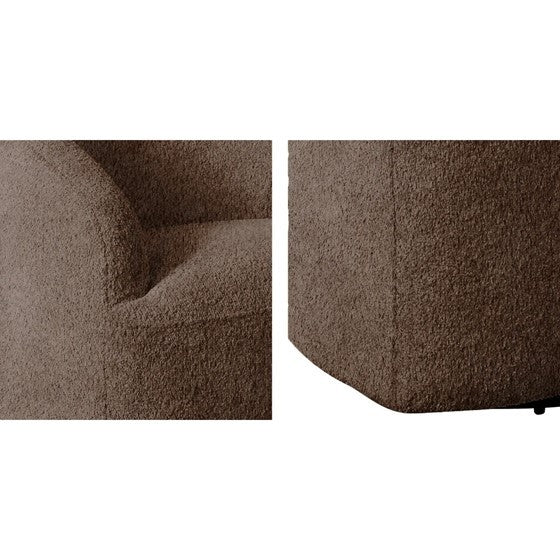 Upholstered 360 Degree Swivel Chair Chocolate Wood