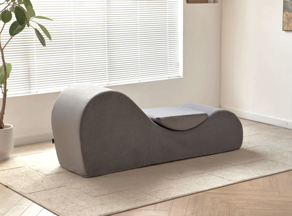 Solace Chaise Lounge Chair Relaxation, Ergonomic Design With Soft Yet Firm High Density Foam Core, Removable Machine Washable Cover, Grey Grey Polyurethane