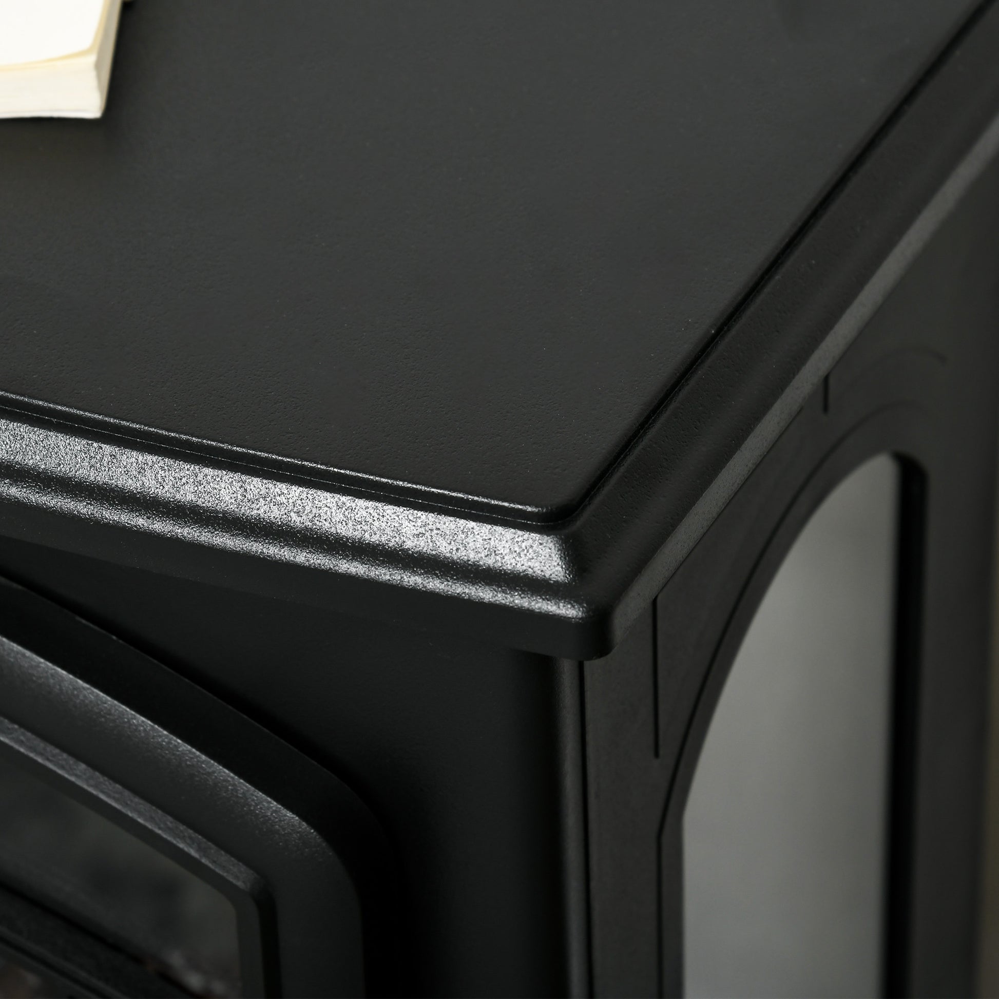 Homcom Electric Fireplace Stove, 22" Freestanding Fireplace Heater With 3 Sided Realistic Flame, Overheating Protection, Adjustable Temperature, Portable, 750W 1500W, Black Black Abs