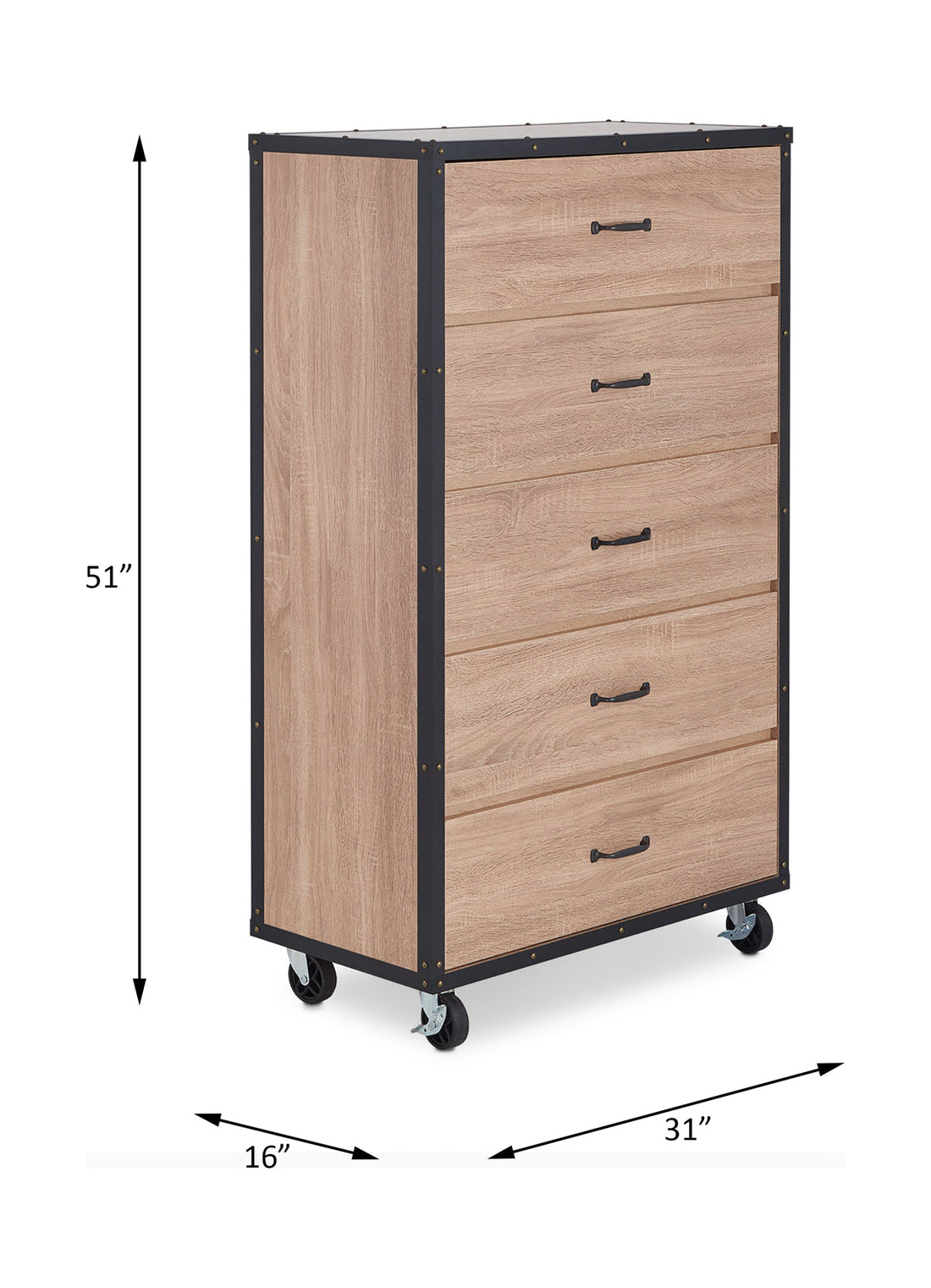 Bemis Weathered Light Oak Finish Chest Light Oak Mdf,Synthetic Wood
