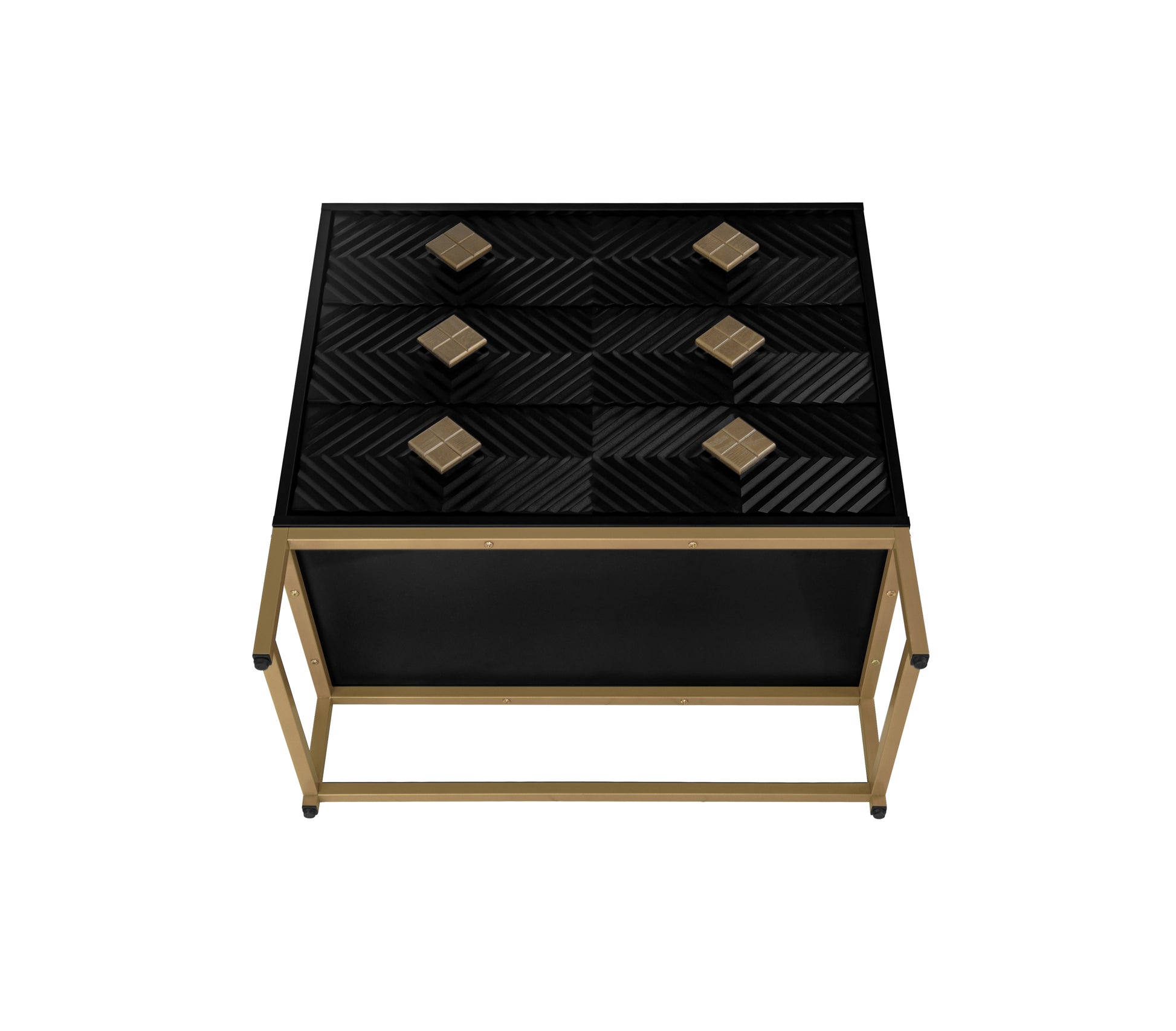 3 Drawer Storage Cabinet,3 Drawer Modern Dresser, Chest Of Drawers With Decorative Embossed Pattern Door For Entryway,Living Room,Bed Room Black Particle Board Mdf