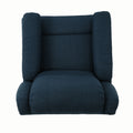 Glider Recliner With Swivel Navy Blue Fabric