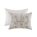 3 Piece Cotton Jacquard Comforter Set Full Queen Ivory Polyester
