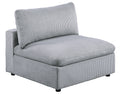 Dark Gray Color 8Pc Modular Sectional Set Corduroy Upholstery Couch 3X Corner Wedge 3X Armless Chairs 2X Ottomans Living Room Furniture Dark Gray Primary Living Space Cushion Back