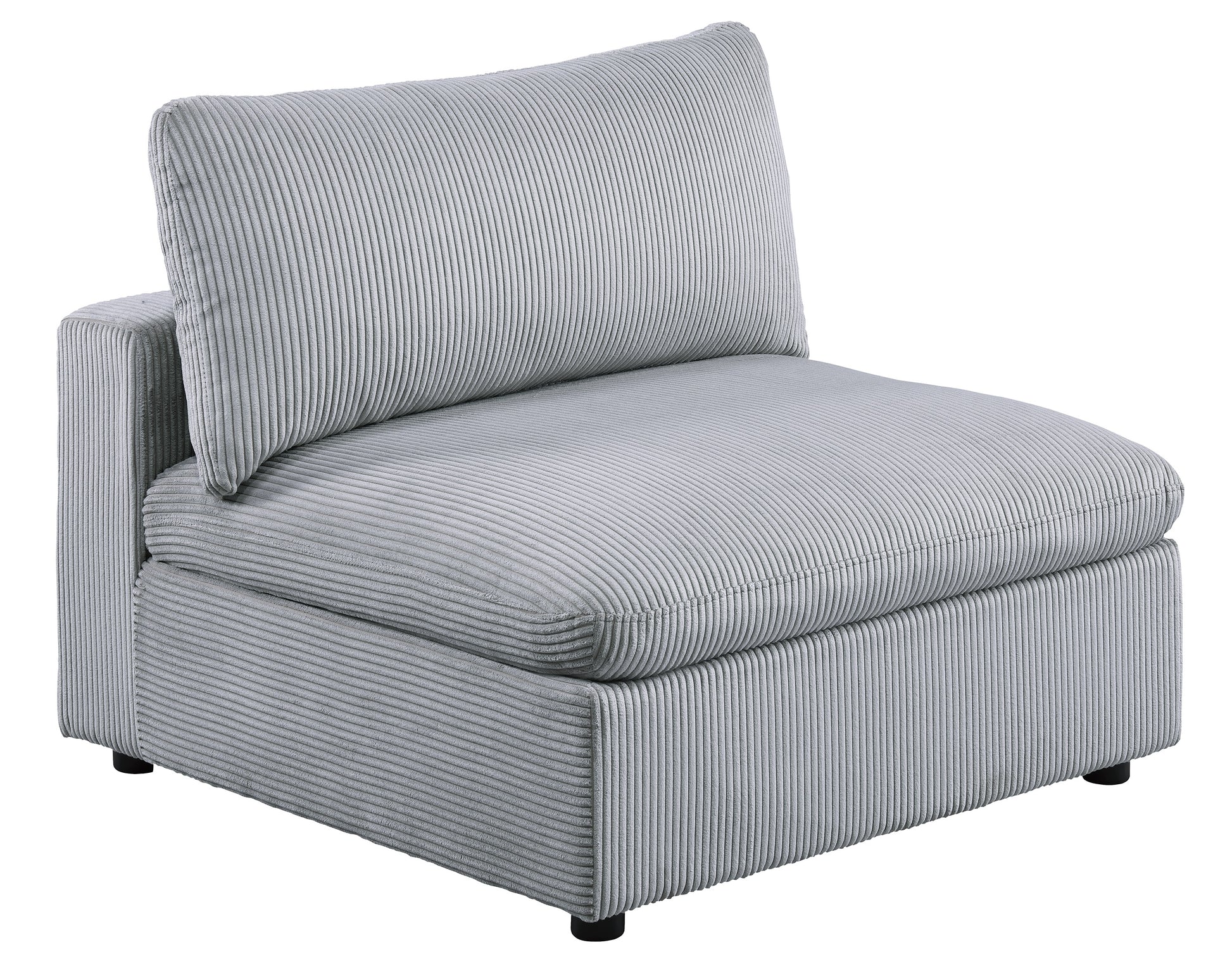 Dark Gray Color 8Pc Modular Sectional Set Corduroy Upholstery Couch 3X Corner Wedge 3X Armless Chairs 2X Ottomans Living Room Furniture Dark Gray Primary Living Space Cushion Back