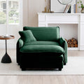 Single Deep Seat Sofa With Footstool With One Pillow, Suitable For Living Room And Bedroom, Club Multiple Occasions,Green Corduroy Green Corduroy 1 Seat