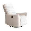 Aura Swivel Recliner In Ivory Chenille Ivory Upholstered