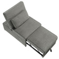 Contemporary Sleeper Sofa Chair Pillow Plush Tufted Seat 1Pc Convertible Sofa Smoke Color Wide Welt Corduroy Smoke Corduroy Wood Primary Living Space Pillow Back Contemporary,Modern,Transitional