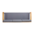 Gavin 3 Seater Dark Grey Wood Fabric
