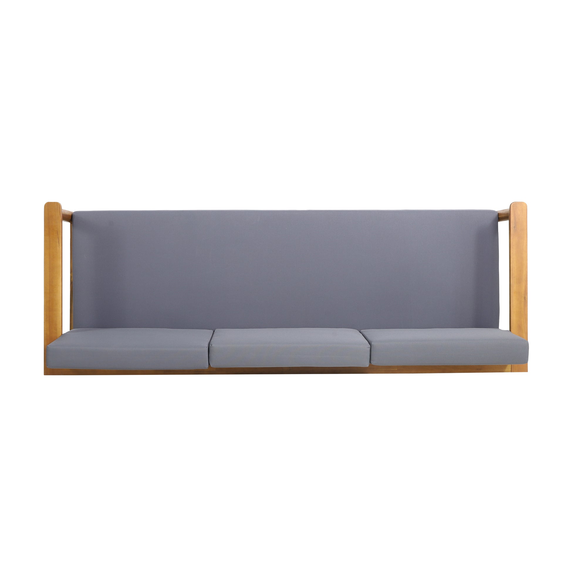 Gavin 3 Seater Dark Grey Wood Fabric