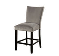 Attractive Set Of 2Pc Counter Height Chairs Dining Room Furniture Gray Flannelette Seat Trim Kitchen Breakfast Black,Light Gray Dining Room Modern,Transitional Dining Chairs Rubberwood Solid Back