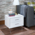 Deoss White Finish Accent Table White Mdf,Metal