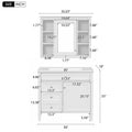 36'' Bathroom Vanity With Medicine Cabinet, Royal Blue Mirror Cabinet, Modern Bathroom Storage Cabinet With 2 Soft Closing Doors And 4 Drawers, Single Sink Bathroom Vanity 4 White 2 5 Bathroom Wall