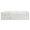 Full Size Floor Bed, Integral Construction With Super High Security Barrier, Door, Children'S Floor Bed Frame, Montessori Wooden Children'S Floor Bed, White Box Spring Required Full White Wood Brown