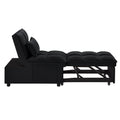 4 In1 Multi Function Single Sofa Bed With Storage Pockets,Tufted Single Pull Out Sofa Bed With Adjustable Backrest And Pillows ,Convertible Chaise Lounge,Black Black Velvet Metal Primary Living Space Medium Soft American Design Armless Foam Velvet 1 Seat