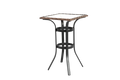 3 Pieces Outdoor Bar Stools Set,Rattan Bar Chairs,With Glass Table Top, Wicker Bar Stools For Backyard, Garden, Pool, Balcony And Deck, Brown Brown Steel