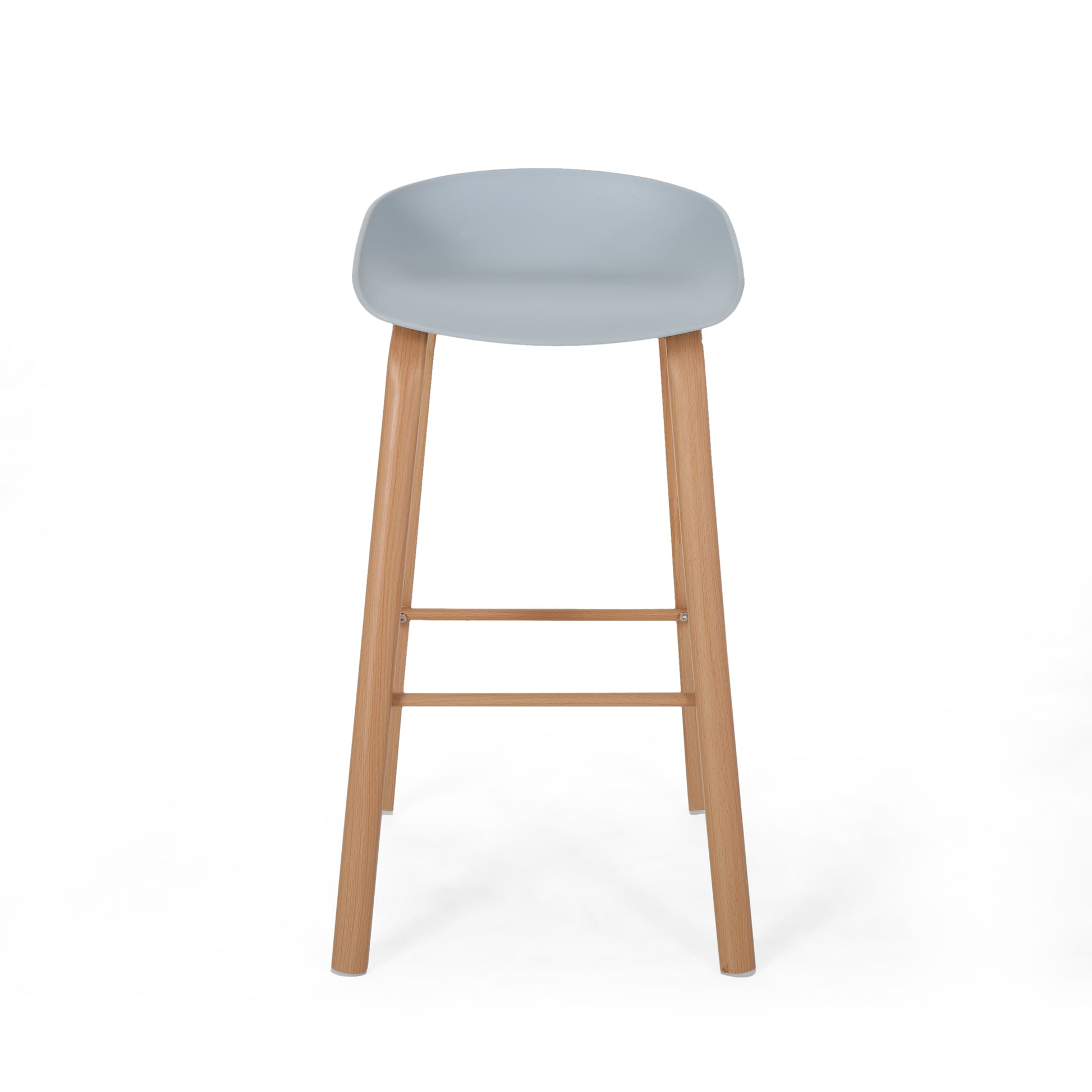 Barstool Set Of 2 Grey Polypropylene