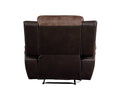 Toffee And Espresso Polished Tufted Recliner Espresso Microfiber Manual Handle Metal Primary Living Space Tight Back Handle Pillow Top Arms Wood Fabric