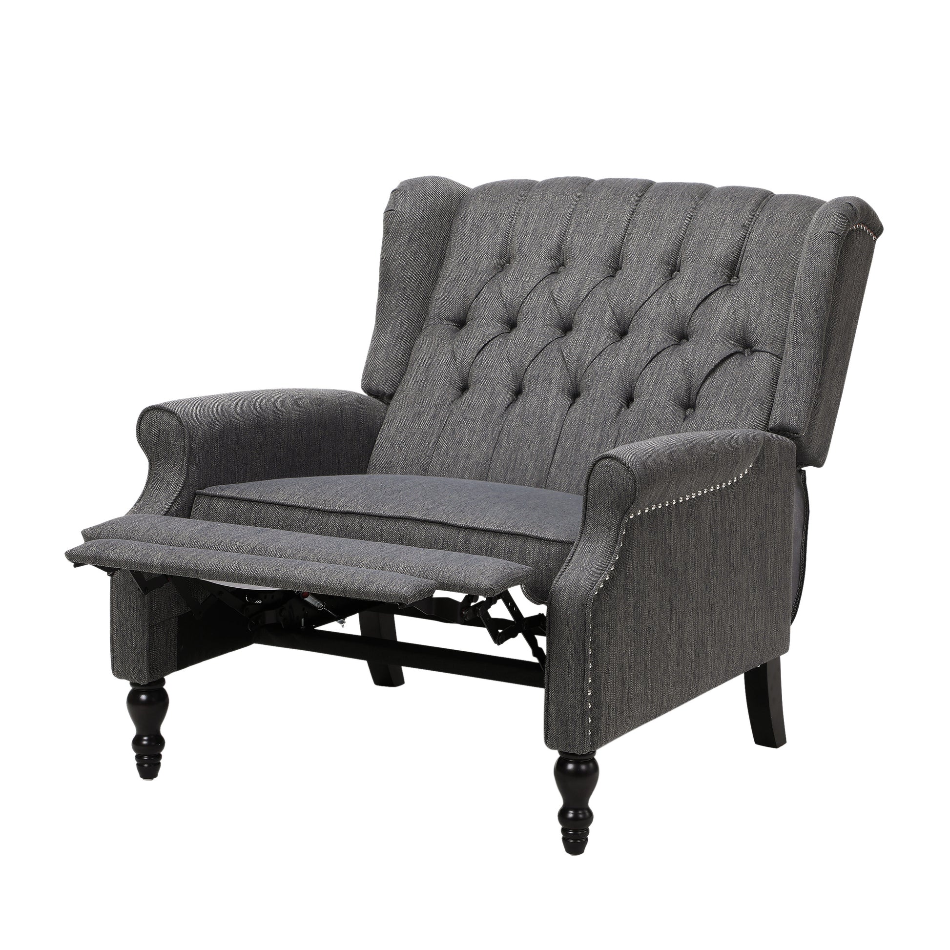 One And Half Seater Recliner Charcoal Fabric