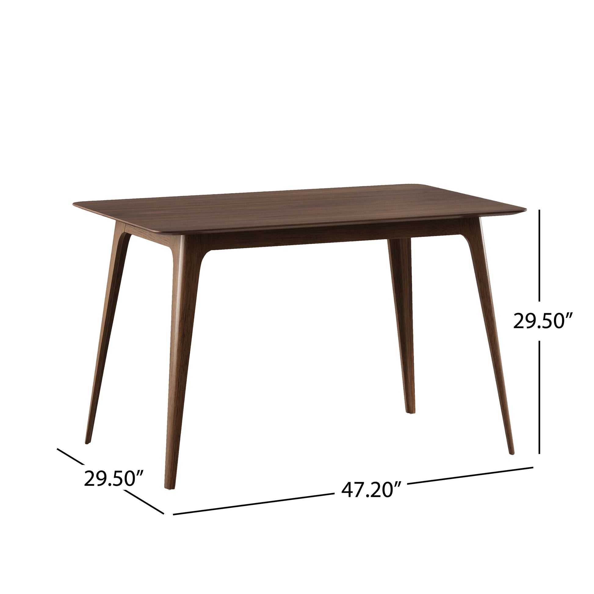 Dining Table Solid Wood Legs, Walnut Same Sku: N759S888001T Walnut Mdf,Rubber Wood