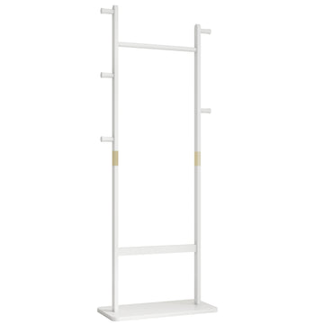 Coat Racks Solid Wood Hanger 23.6* 11*64.1In Solid Environmental Protection Easy To Assemble Beautiful Can Be Placed In The Bedroom Entrance Living Room White White White American Design,Art